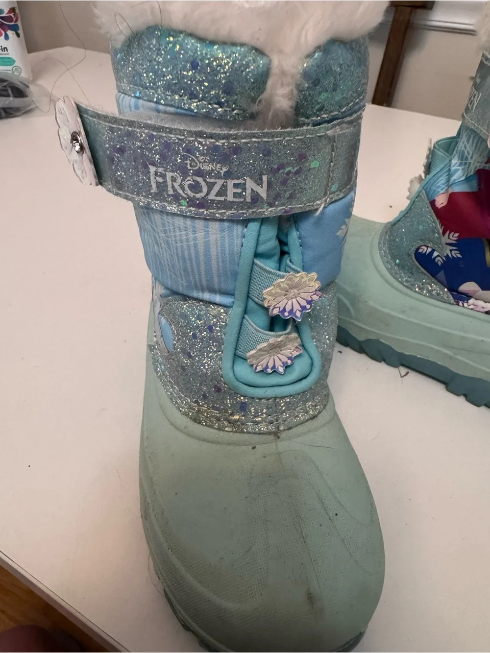 Target Frozen Anna & Olaf Light Blue Glitter Snow Boots